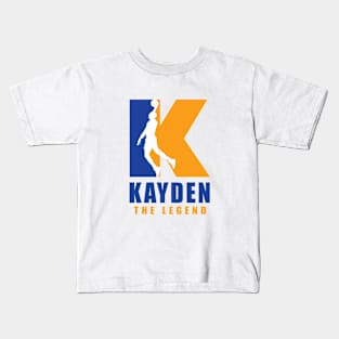 Kayden Custom Player Basketball Your Name The Legend Kids T-Shirt